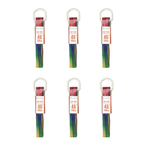 6PK SofSole Athletic Flat Sport Shoe 45" Laces - Rainbow