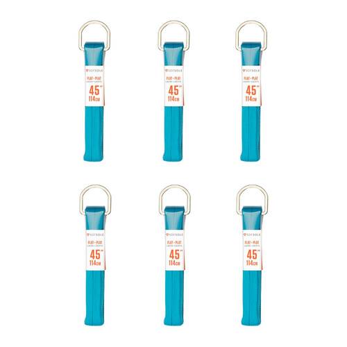 6PK SofSole Athletic Flat Sport Shoe 45" Laces - Aqua