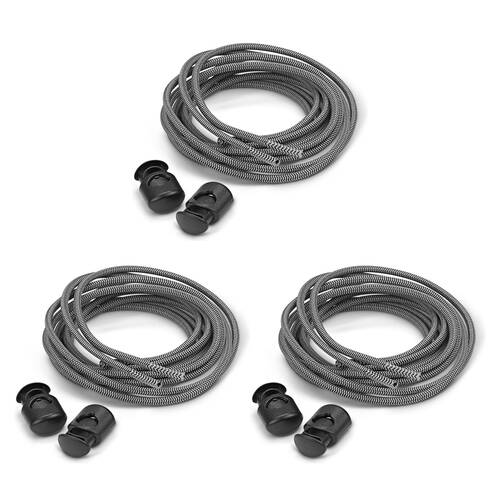 3PK SofSole Performance Reflective Shoe Laces w/ Lock 38in - Black