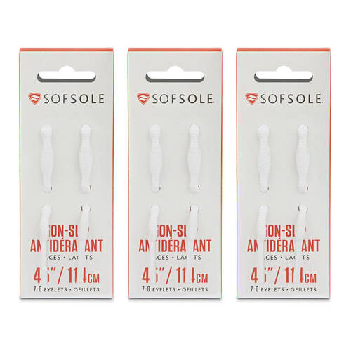 3PK SofSole Non-Slip Athletic/Casual Shoe Laces 45in - White