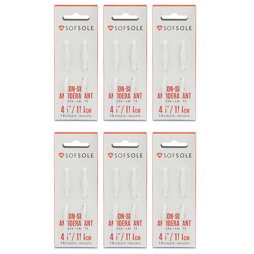 6PK SofSole Non-Slip Athletic/Casual Shoe Laces 45in - White