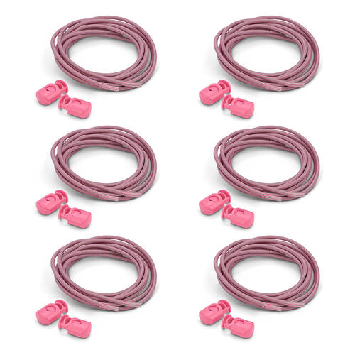 6PK SofSole Performance Reflective Shoe Laces w/ Lock 38in - Pink