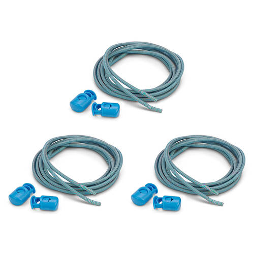 3PK SofSole Performance Reflective Shoe Laces w/ Lock 38in - Aqua