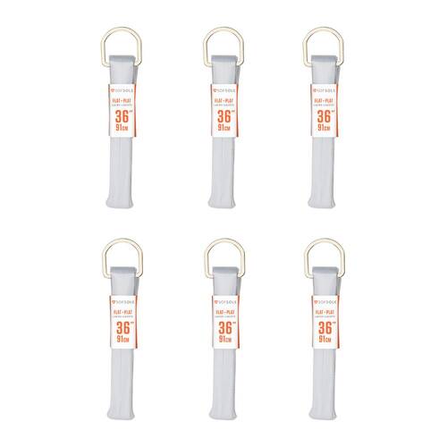 6PK SofSole Athletic Flat Sport Shoe 36" Laces - White