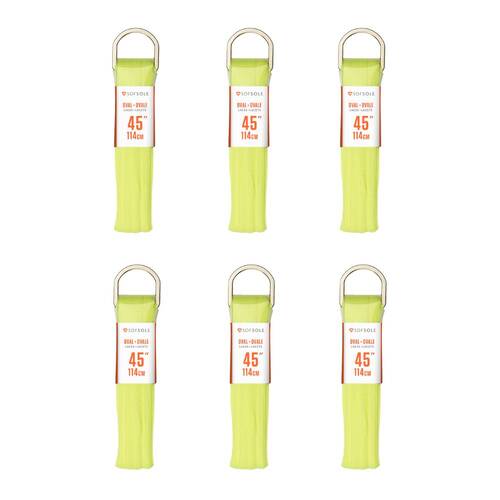 6PK SofSole Athletic Oval Sport Shoe 45" Laces - Neon yellow