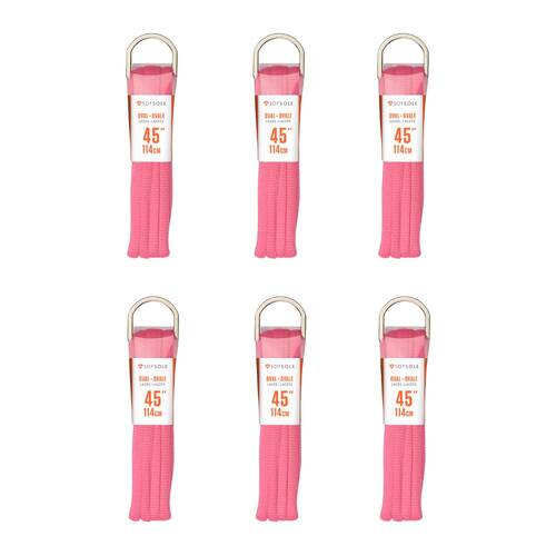 6PK SofSole Athletic Oval Sport Shoe 45" Laces - Pink