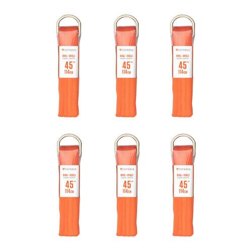 6PK SofSole Athletic Oval Sport Shoe 45" Laces - Orange