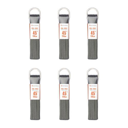 6PK SofSole Athletic Oval Sport Shoe 45" Laces - Grey