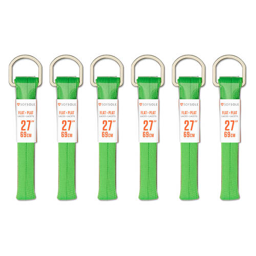 6PK SofSole Kids Athletic Casual Shoe Laces 27in - Neon Green