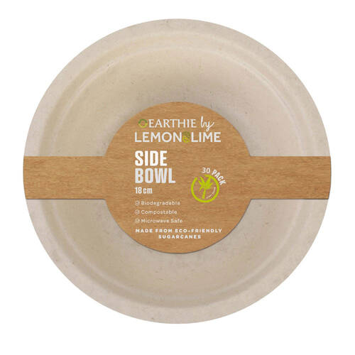 30PK Lemon & Lime Sugarcane 18cm Side Bowl - Natural