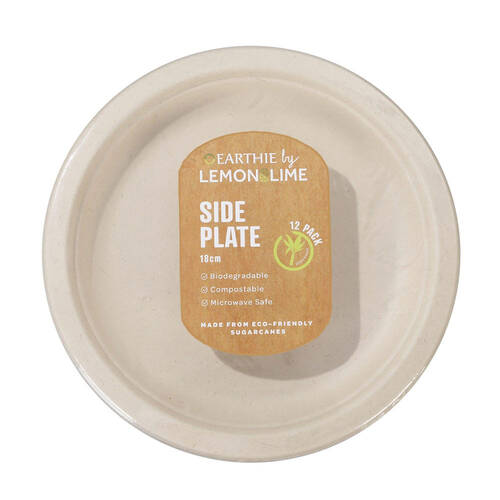 12PK Lemon & Lime Sugarcane 18cm Side Plate - Natural