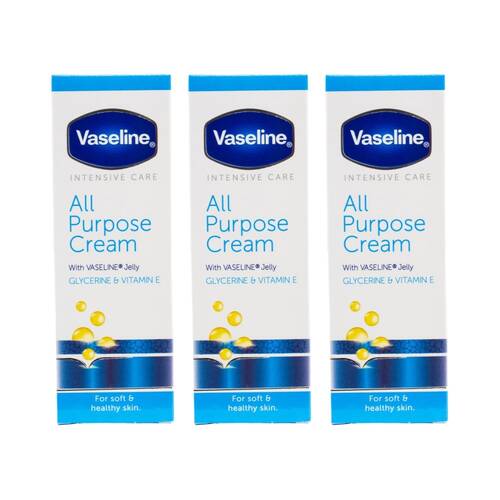 3PK Vaseline Intensive Care All Purpose Cream w/Jelly Glycerine Vitamin E 40g