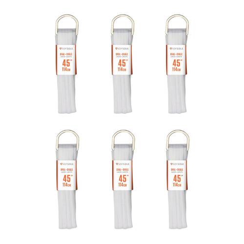 6PK SofSole Athletic Oval Sport Shoe 45" Laces - Grey