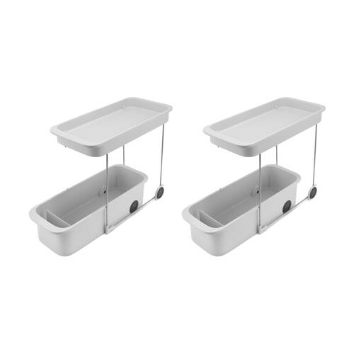 2PK Joseph Joseph CupboardStore 2-Tier Caddy Cupboard Storage Organiser Stone