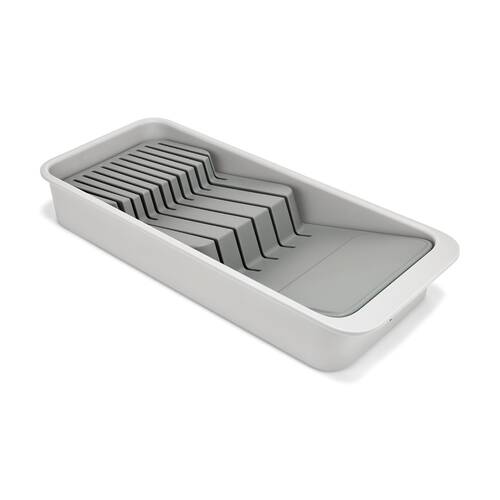 Joseph Joseph 2-Tier Compact Knife Organiser Kitchen Storage Light Stone