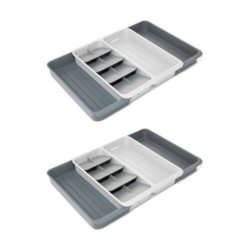 2PK Joseph Joseph DrawerStore Expanding Tiered Tray Kitchen Storage Stone