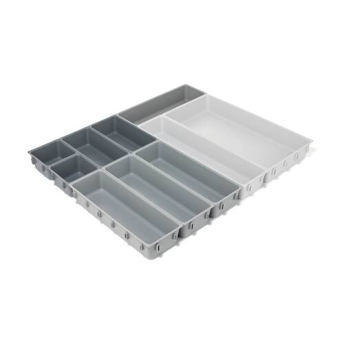 10pc Joseph Joseph Blox Drawer Organiser Set Modular Storage Light Stone