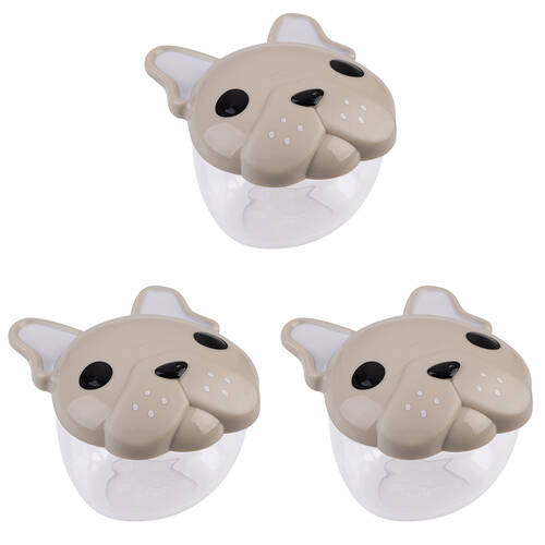3PK Melii Luxe 3D Animal Leak-Proof Snack Container Lunch Box 232ml Bulldog