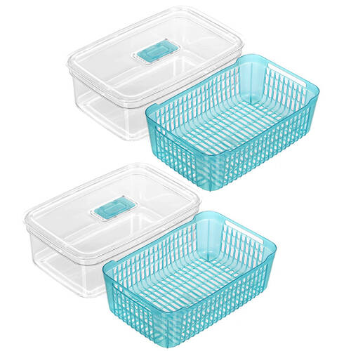 2x Boxsweden 4.7L Crystal Vegetable Storer - Assorted