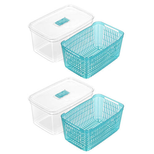 2x Boxsweden 7L Crystal Vegetable Storer - Assorted
