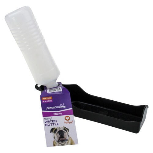 Paws & Claws 500ml Travel Water Bottle - Assorted