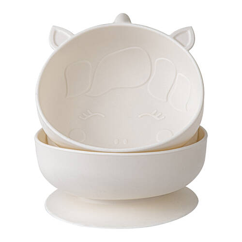 2pc Melii Luxe Childrens Animals Silicone Suction Bowls Set Cat 6m+