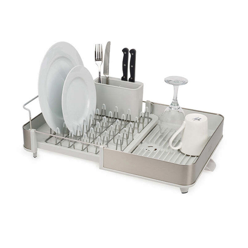 Joseph Joseph Extend Steel Dish Rack Expandable 53cm Light Stone
