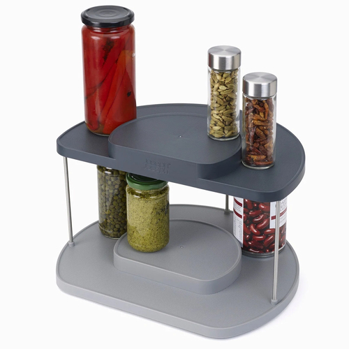 Joseph Joseph Cupboard Store 2 Tier Rotating Organiser Grey