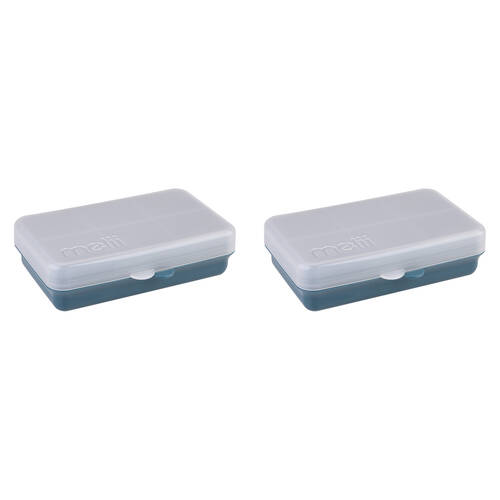 2PK Melii Luxe Snackle Box Food Storage Container w/ 6 Compartments Mini Blue