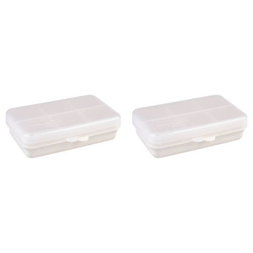 2PK Melii Luxe Snackle Box Food Storage Container w/ 6 Compartments Mini Ivory