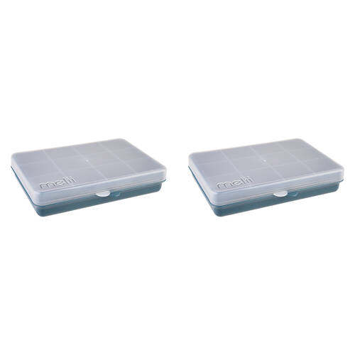 2PK Melii Luxe Snackle Box Food Storage Container w/ 12 Compartments Blue 3y+