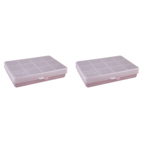 2PK Melii Luxe Snackle Box Food Storage Container w/ 12 Compartments Ivory 3y+
