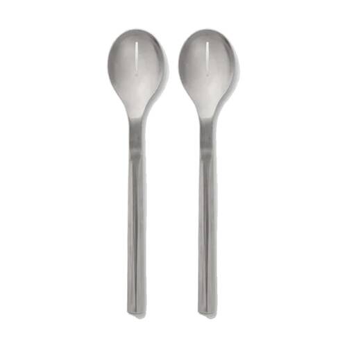 2PK Chef'n Stainless Steel Slotted Spoon Patterned Handle Heat Resistant