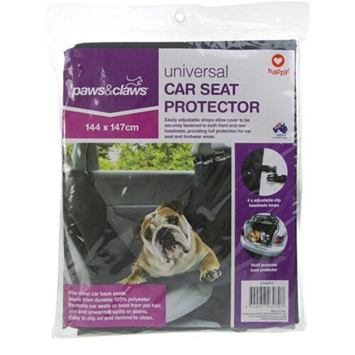 Paws & Claws 147cm Pet Car Seat Protector - Black