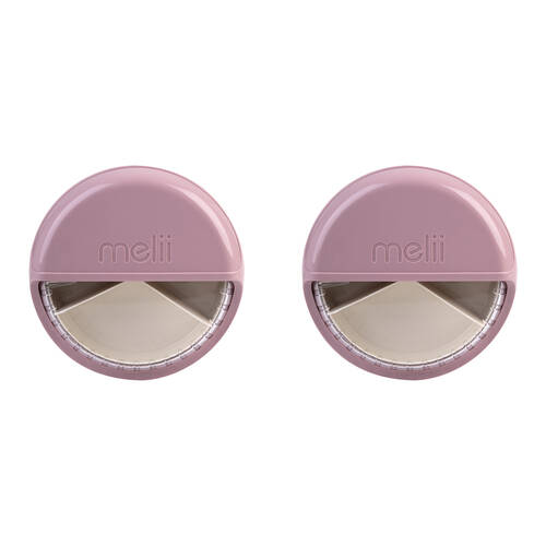 2PK Melii Luxe Round Spin Snack Container Food Storage Box 342ml Pink 3y+