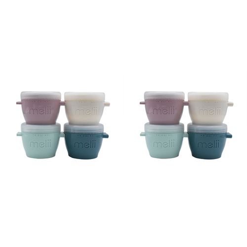 8pc Melii Luxe Snap & Go Pods Snack Food Container 40z/120ml