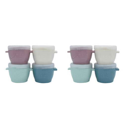 8pc Melii Luxe Snap & Go Pods Snack Food Container 60z/180ml