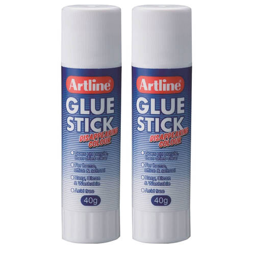 2PK Artline Purple Disappearing 40g Glue Stick