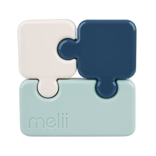 Melii Luxe Childrens Puzzle Food & Snacks Container Lunch Box 850ml Blue