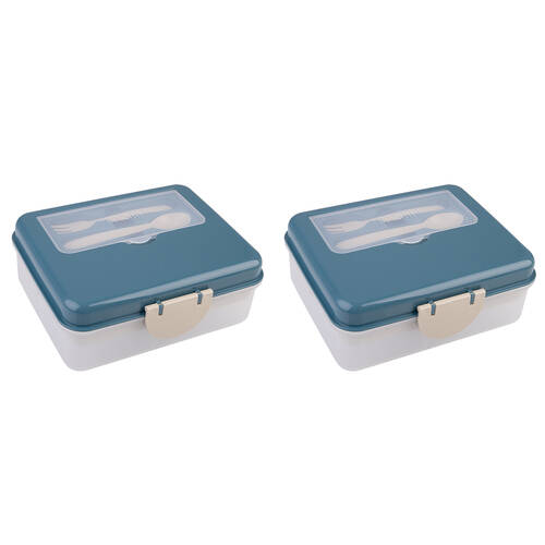 2PK Melii Luxe 2-Tier Bento Box Food Container w/ 6 Compartments Boys 3y+