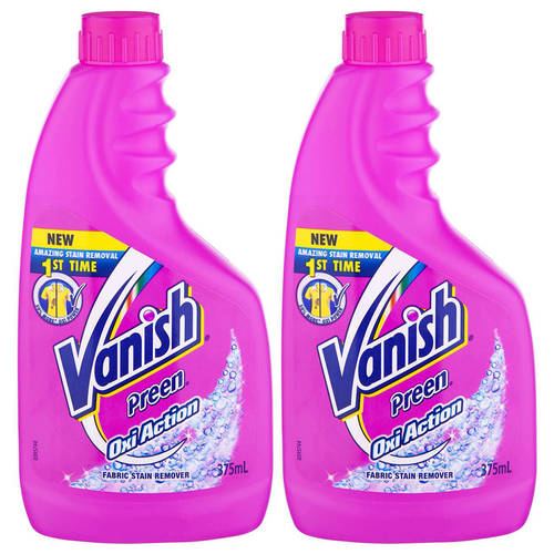 2PK Vanish Preen Oxi Action Detergent Fabric Stain Removal Refiller for Trigger