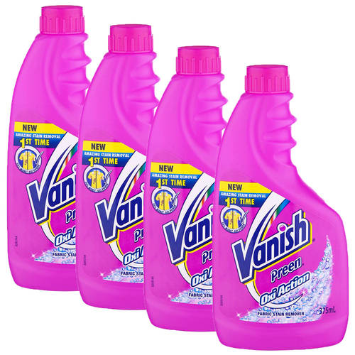 4PK Vanish Preen Oxi Action Detergent Fabric Stain Removal Refiller for Trigger