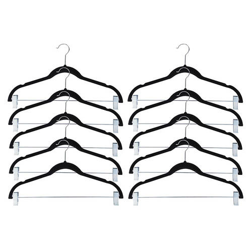 10PK Boxsweden Velvet Hangers w/ Clips