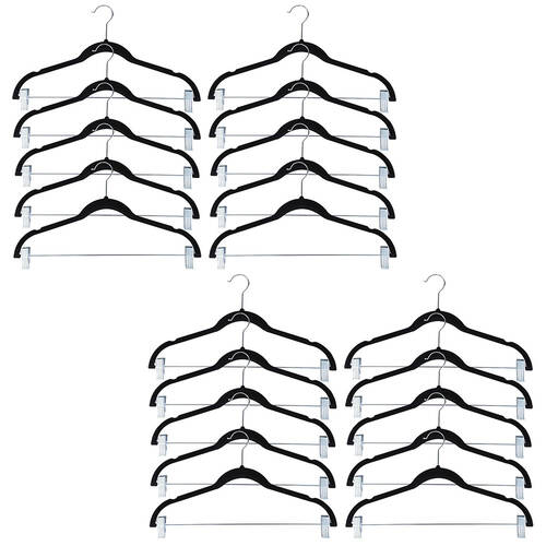 20PK Boxsweden Velvet Hangers w/ Clips