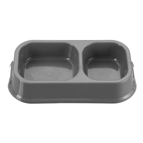 Paws & Claws 32cm Pet Essentials Large Square Dual Pet Bowl - Assorted