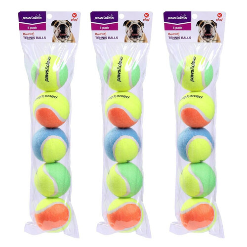 15PK Paws & Claws Tennis Balls 56cm 2-Tone Assorted