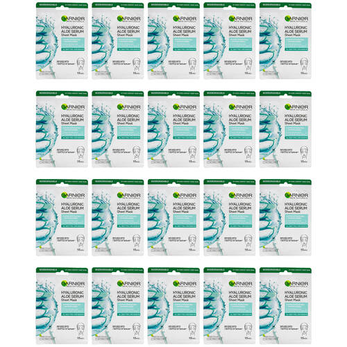 20PK Garnier Sheet Mask Hyaluronic Aloe Serum Women Skin Care