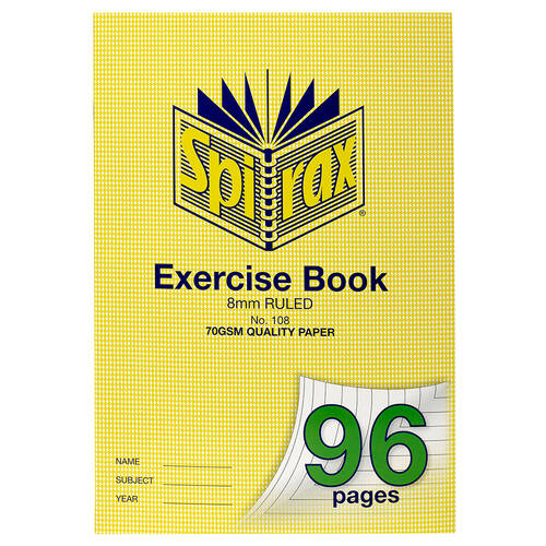 Spirax 70 gsm 8mm Ruled No.108 Exercise Book