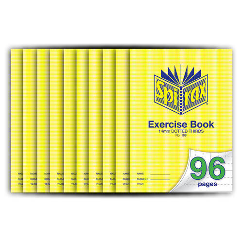 10PK Spirax 70 gsm 14mm Dotted Thirds No.109 Exercise Book
