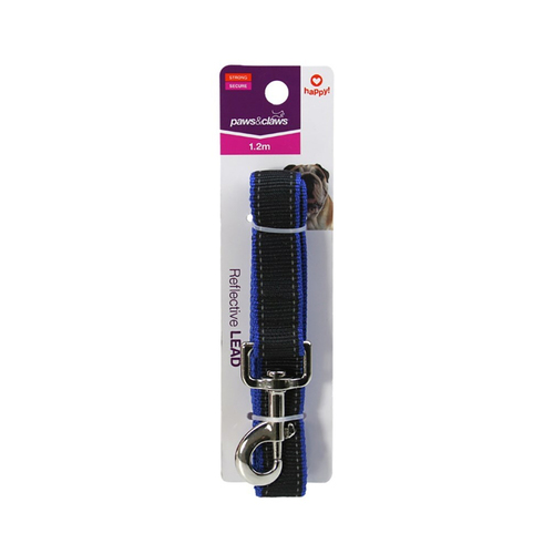 Paws & Claws Premium Reflective Edging 1.2m Lead - Assorted